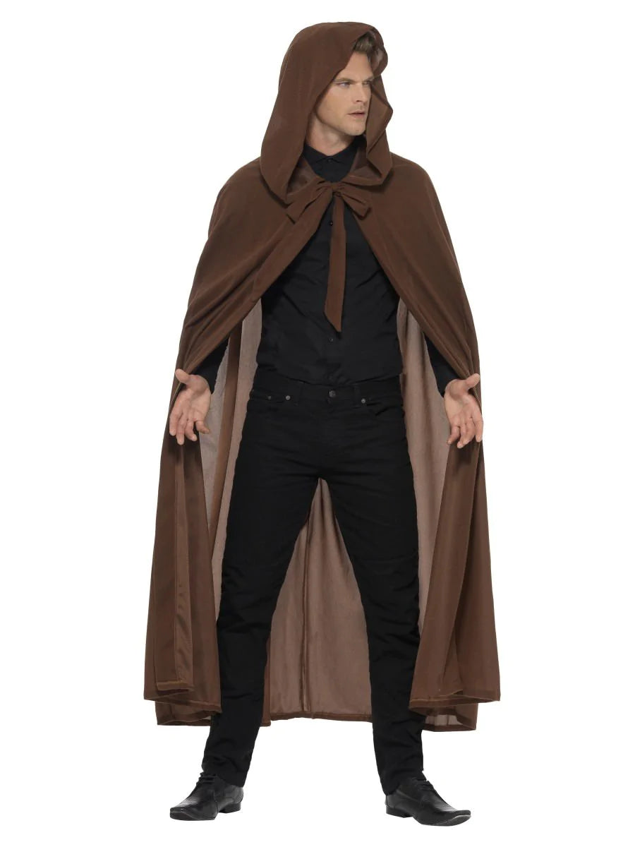 Grave Keeper Brown Hooded Cloak Costume